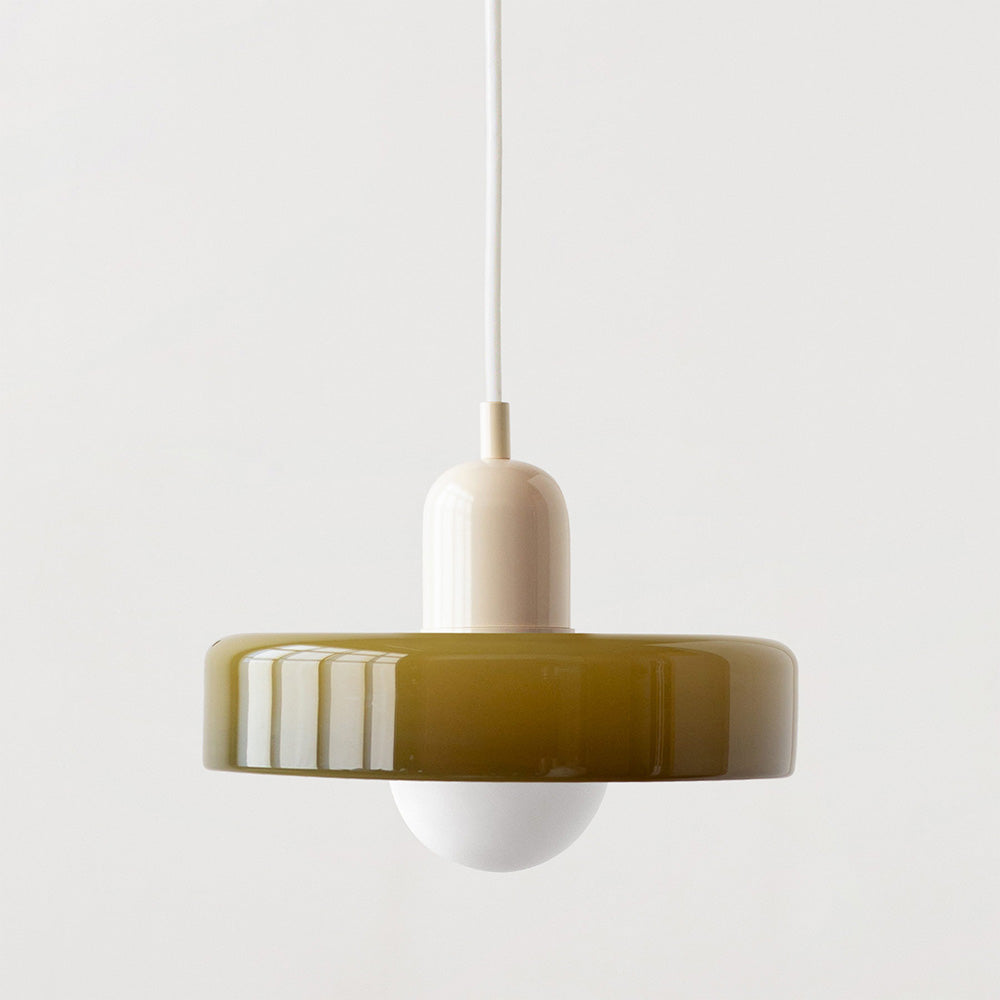 Bauhaus Hanging Lamp Made of Colored Glass – Modern Lamp for Living Room and Chandelier with Adjustable Length