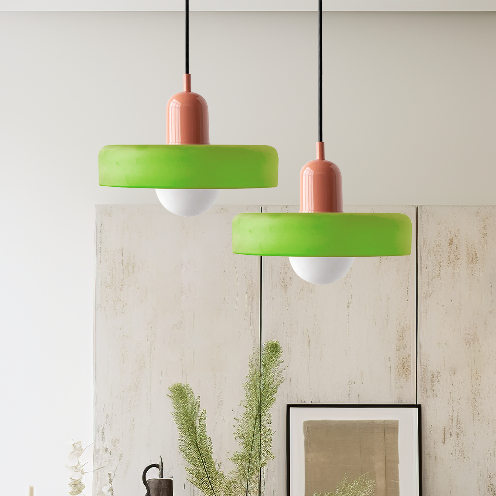 Bauhaus Hanging Lamp Made of Colored Glass – Modern Lamp for Living Room and Chandelier with Adjustable Length