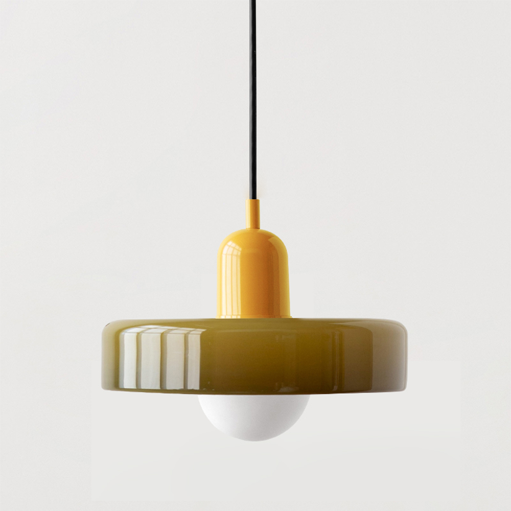 Bauhaus Hanging Lamp Made of Colored Glass – Modern Lamp for Living Room and Chandelier with Adjustable Length