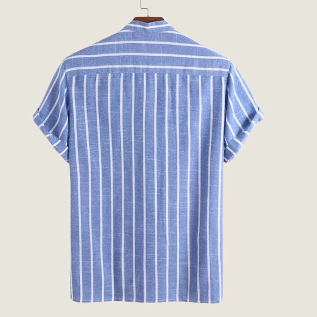 Image of Bennett | Men's Short Sleeve Striped Henley Shirt