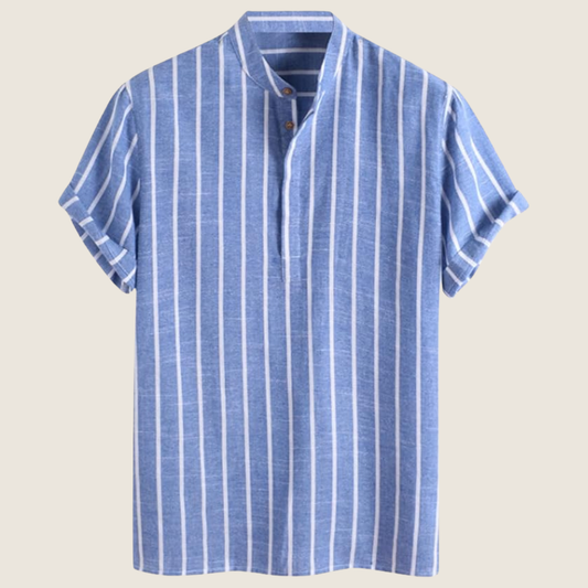 Image of Bennett | Men's Short Sleeve Striped Henley Shirt