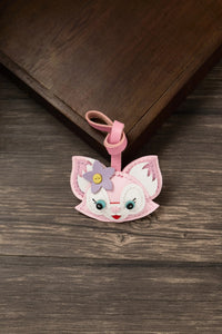 Black Leather No-Face Bag Charm and Keychain
