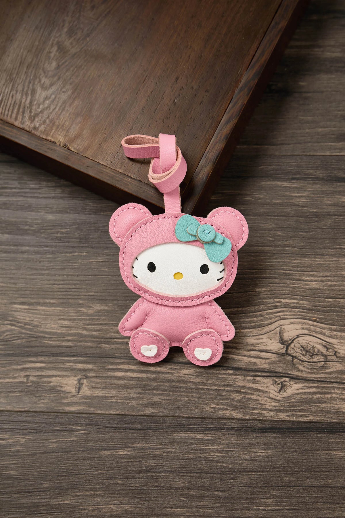 Black Leather No-Face Bag Charm and Keychain