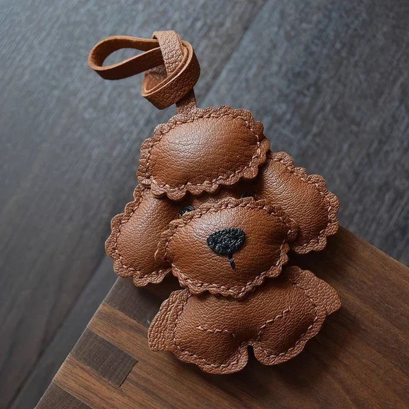 Black Leather No-Face Bag Charm and Keychain