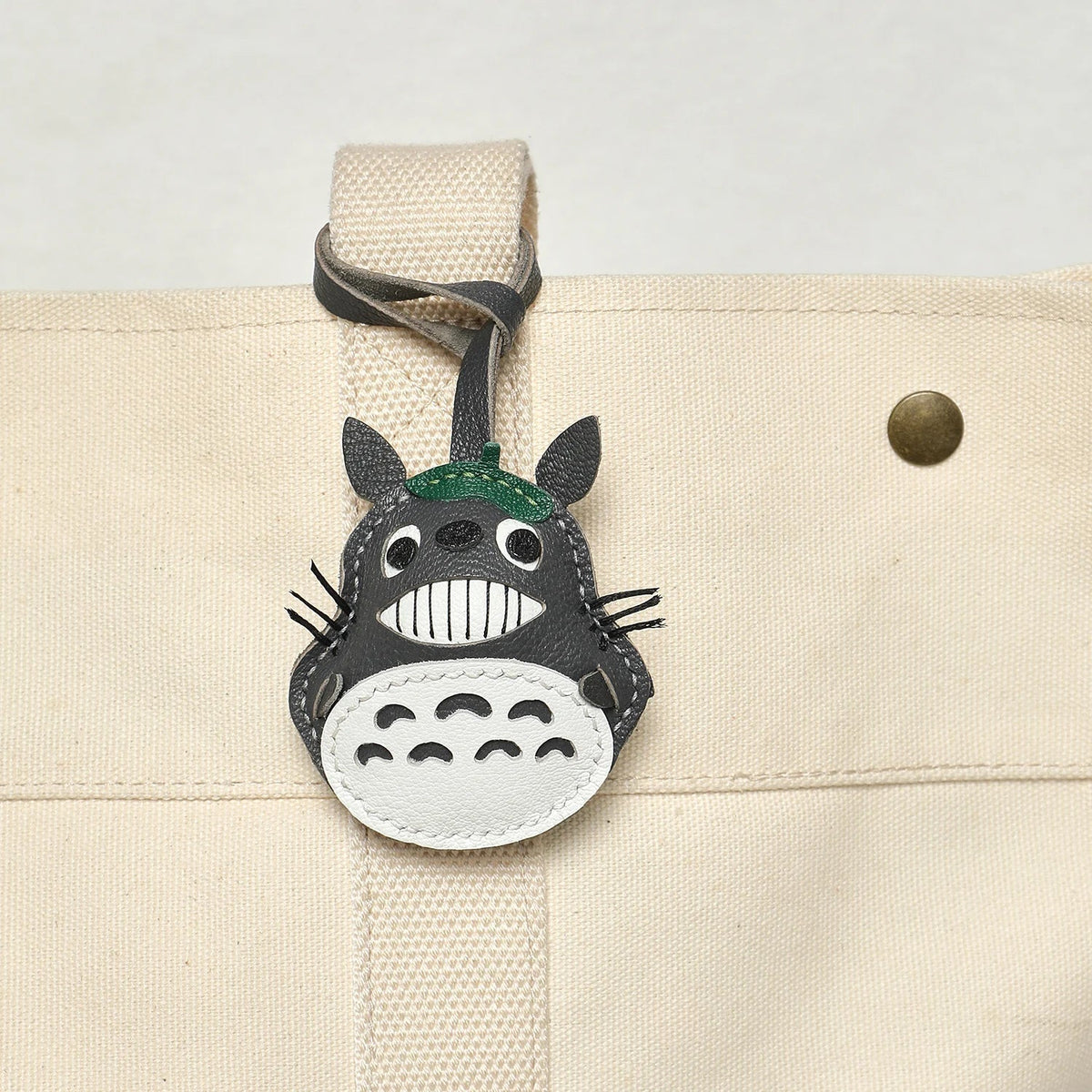 Black Leather No-Face Bag Charm and Keychain