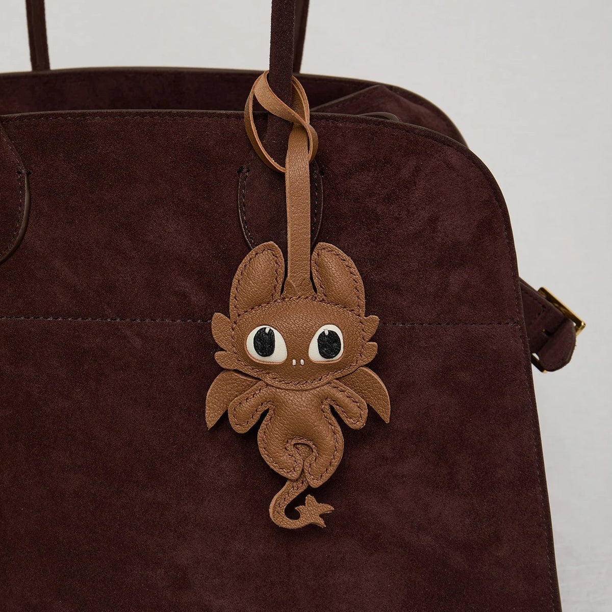Black Leather No-Face Bag Charm and Keychain