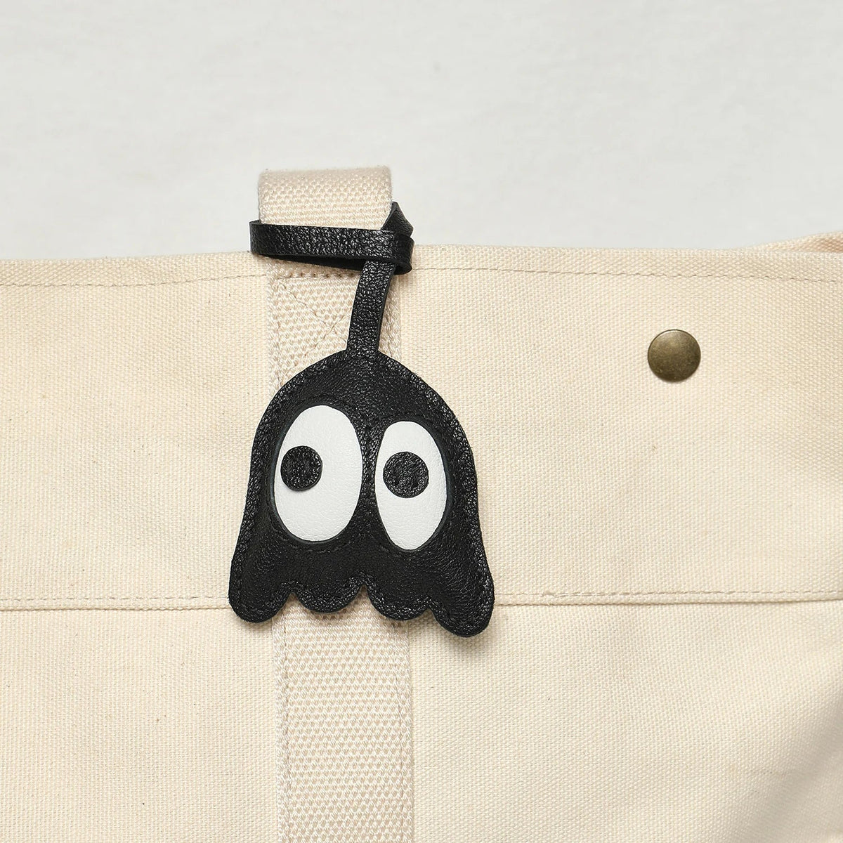 Black Leather No-Face Bag Charm and Keychain