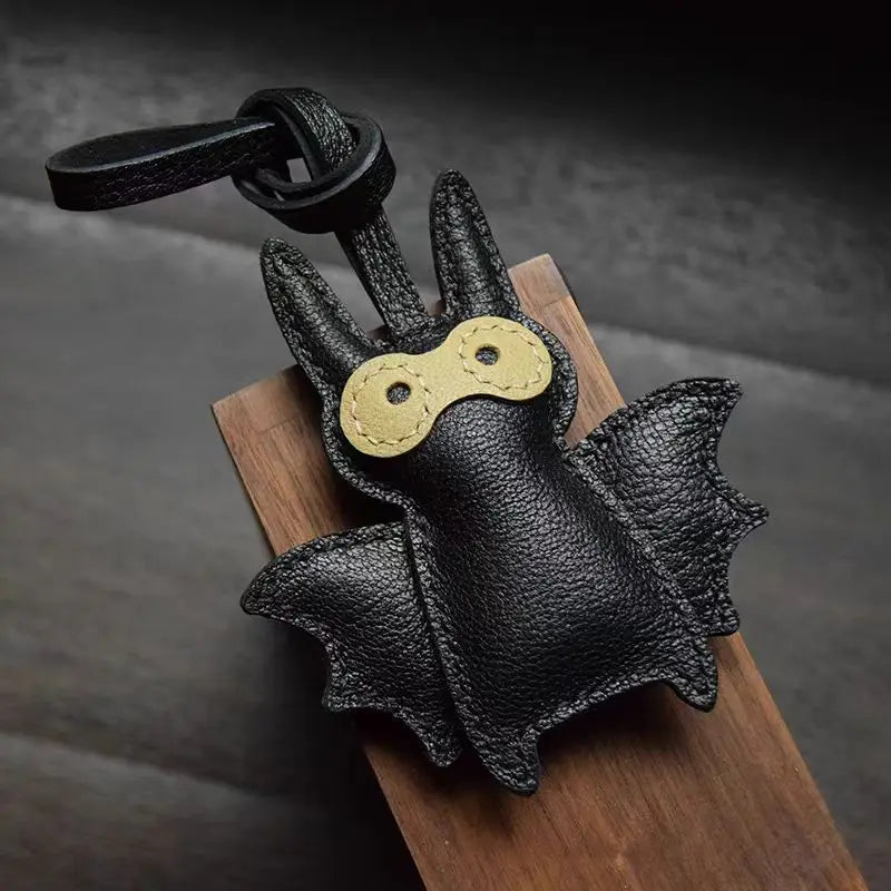Black Leather No-Face Bag Charm and Keychain