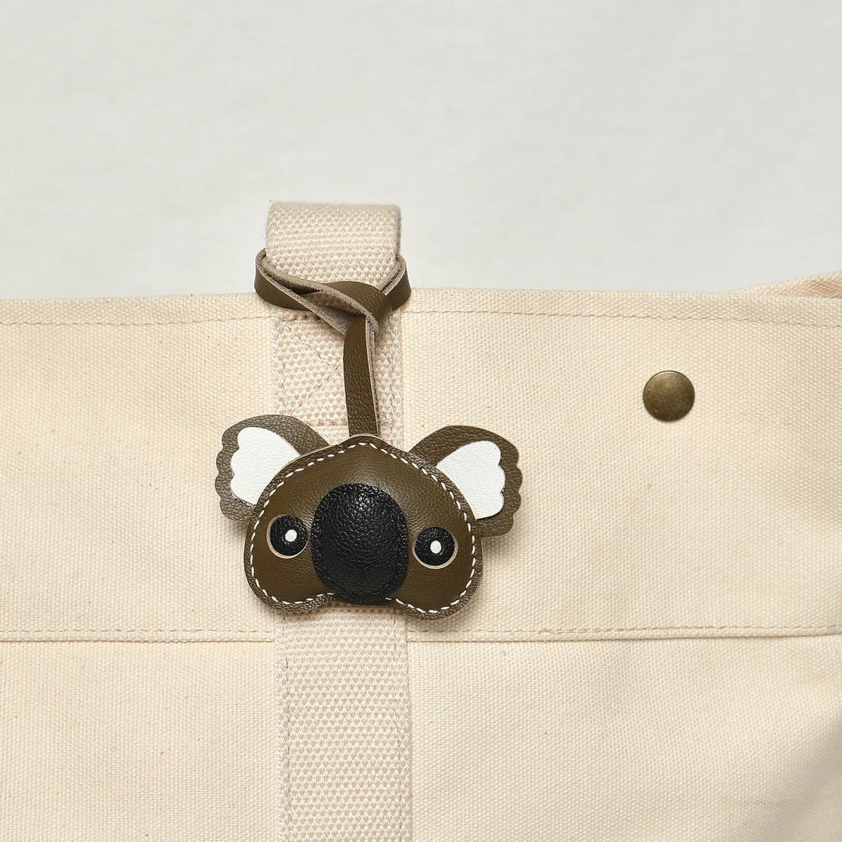 Black Leather No-Face Bag Charm and Keychain