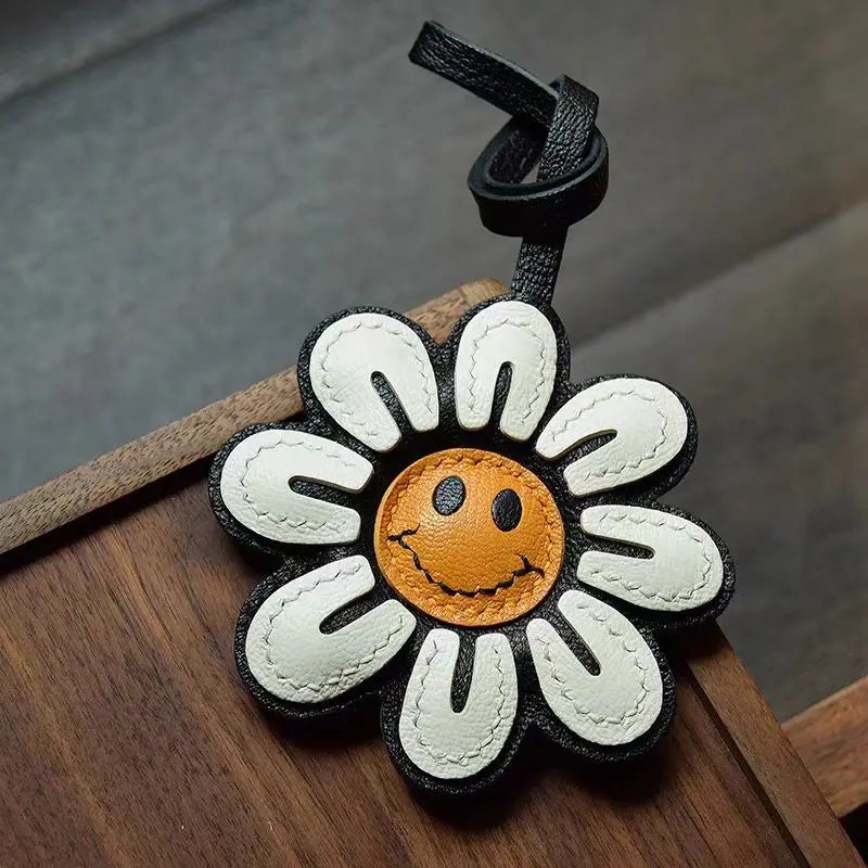 Black Leather No-Face Bag Charm and Keychain