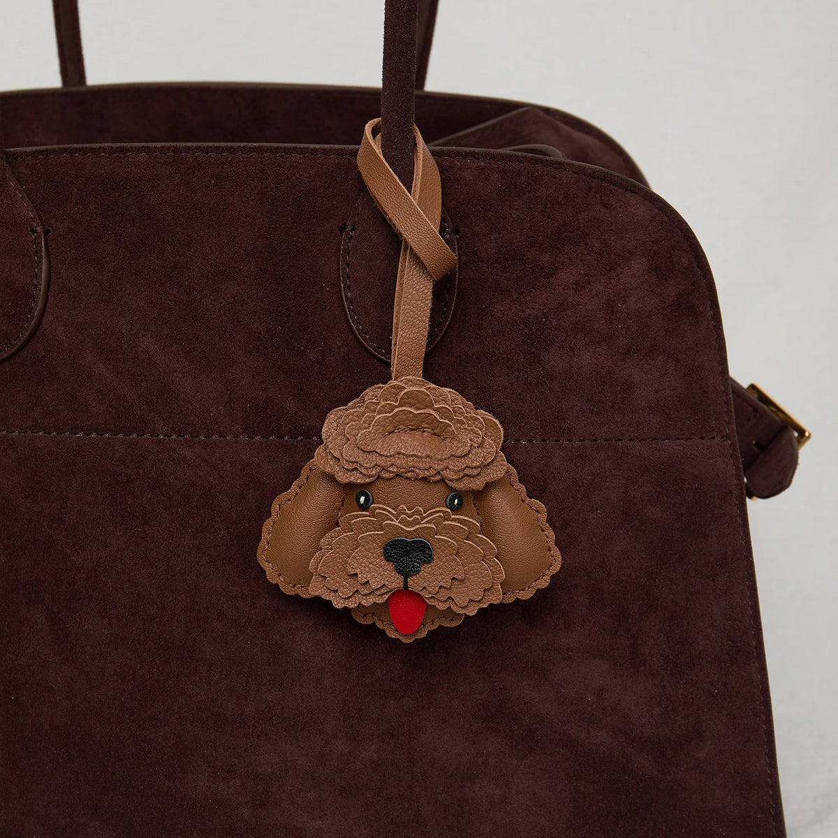 Black Leather No-Face Bag Charm and Keychain