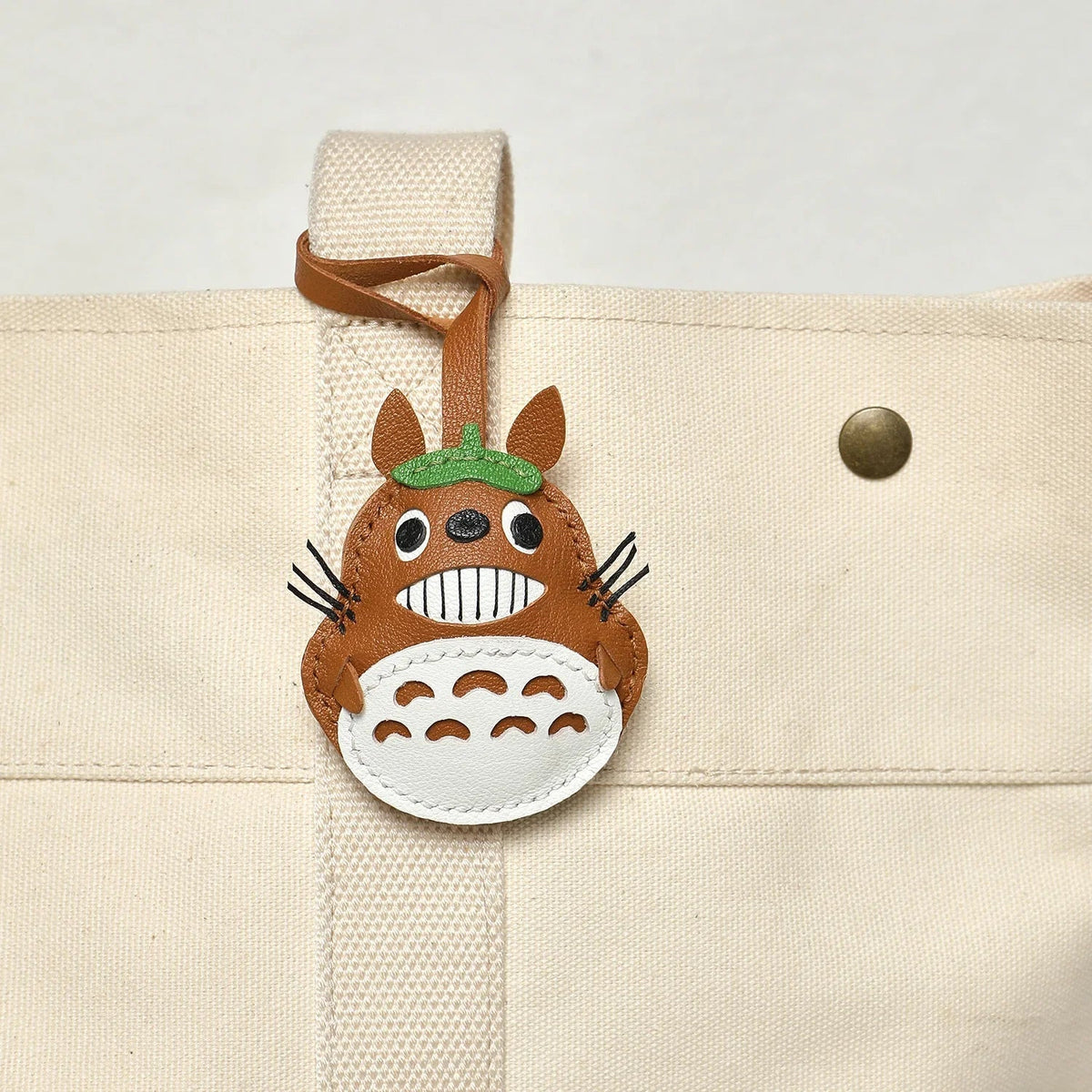 Black Leather No-Face Bag Charm and Keychain