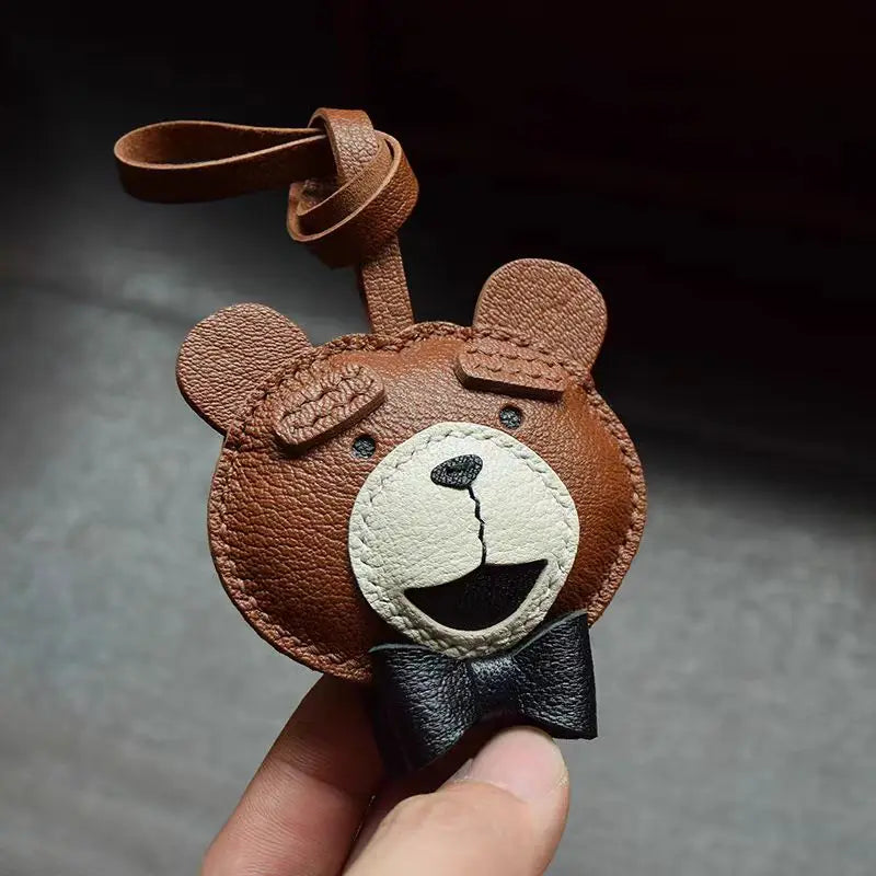 Black Leather No-Face Bag Charm and Keychain