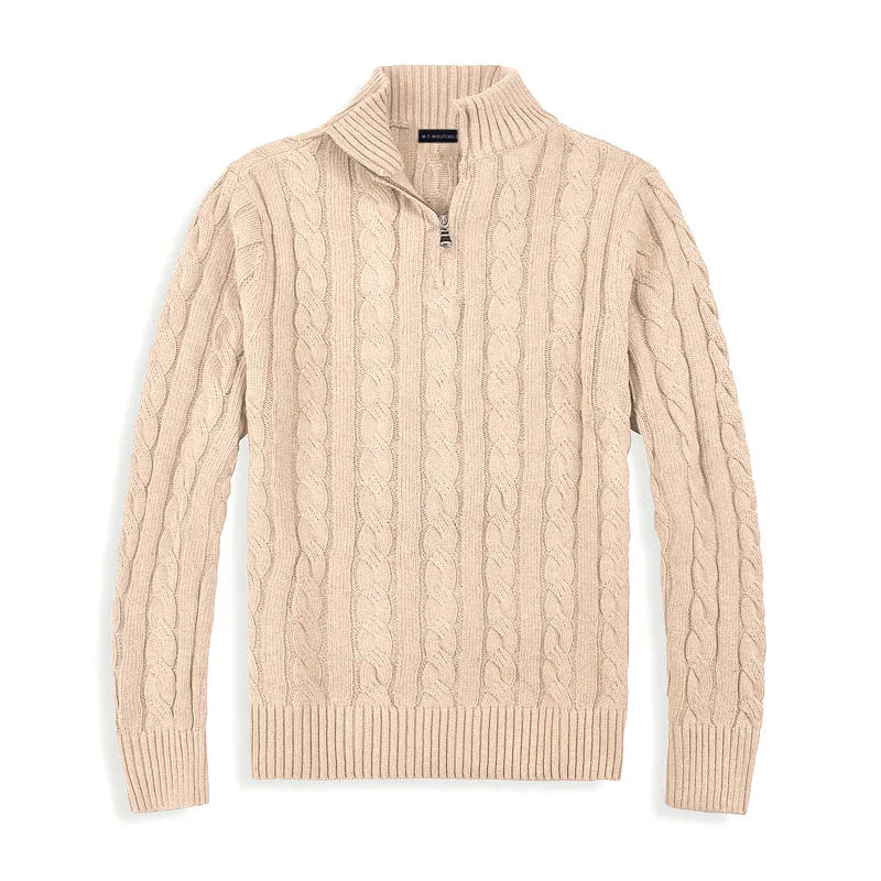 Image of Brad | Men's Quarter-Zip Cable Knit Sweater