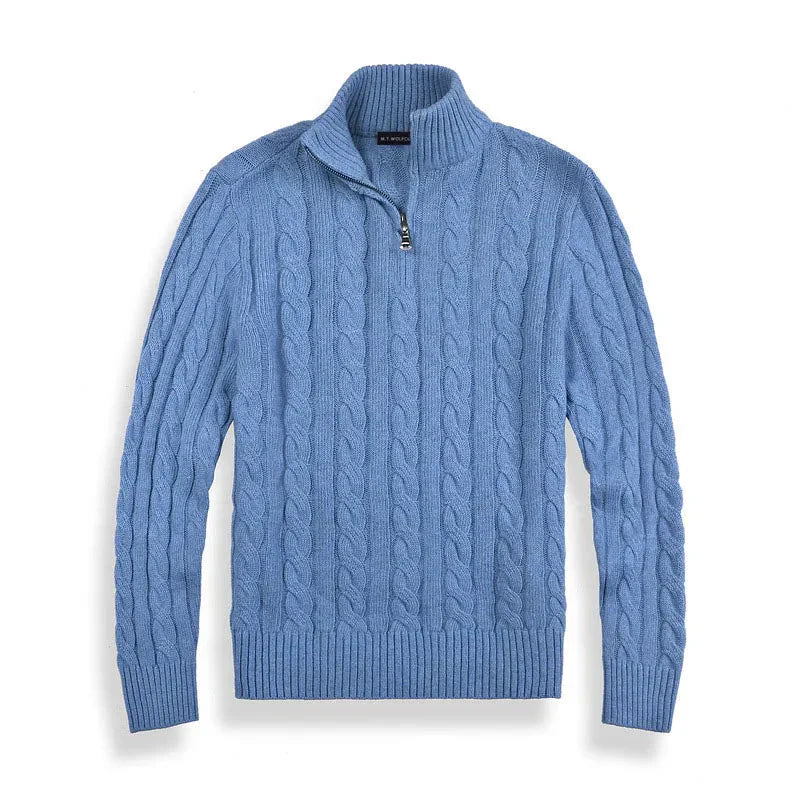 Image of Brad | Men's Quarter-Zip Cable Knit Sweater