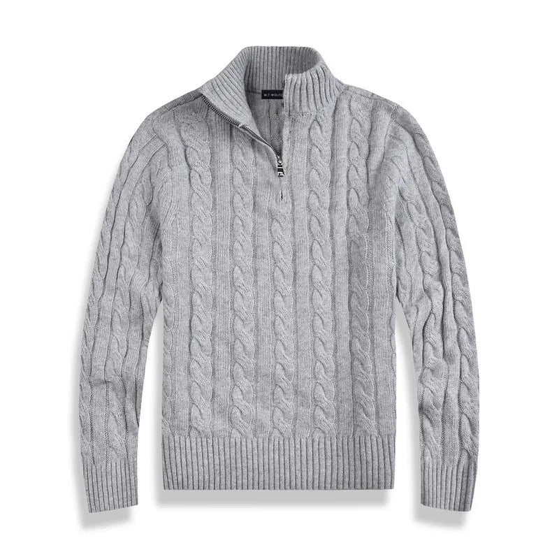 Image of Brad | Men's Quarter-Zip Cable Knit Sweater
