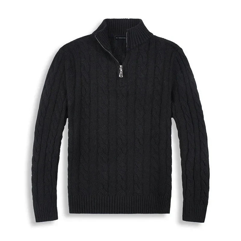 Image of Brad | Men's Quarter-Zip Cable Knit Sweater