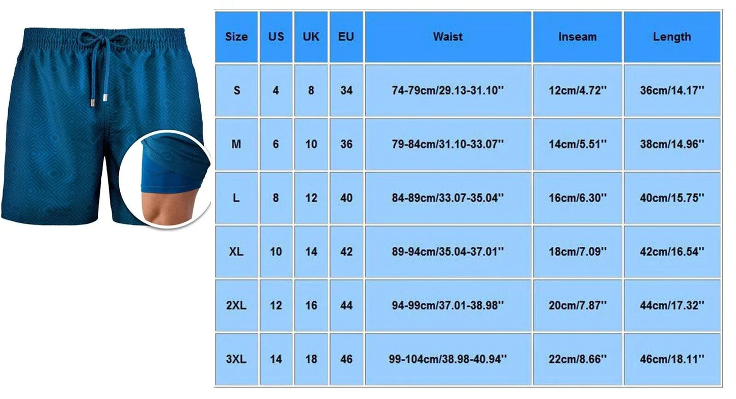 Built-in Compression Lining Beach Shorts