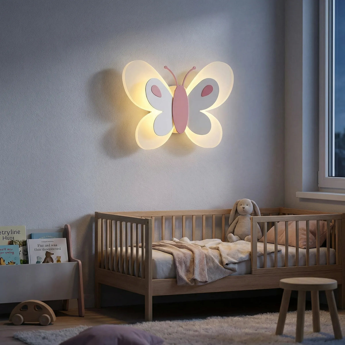 Butterfly-Shaped LED Wall Lamp with Warm Light