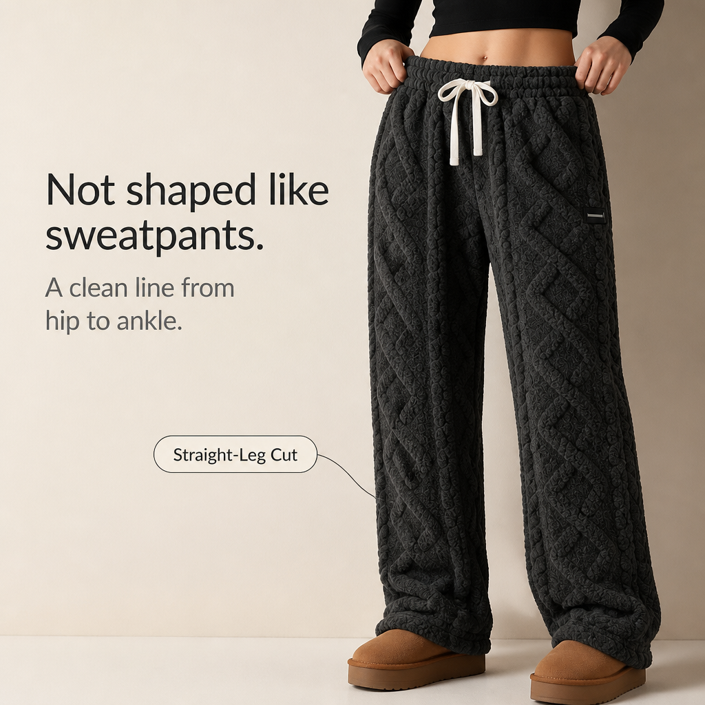 Cable-Knit Drawstring Waist Lounge Pants