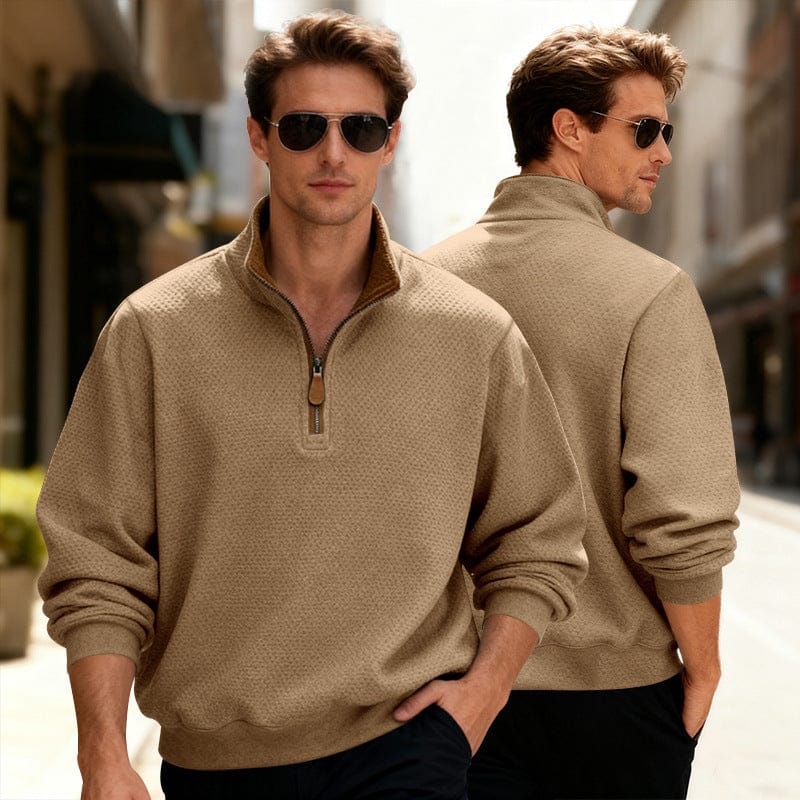 Image of Caleb | Men's Quarter-Zip Textured Pullover Sweater