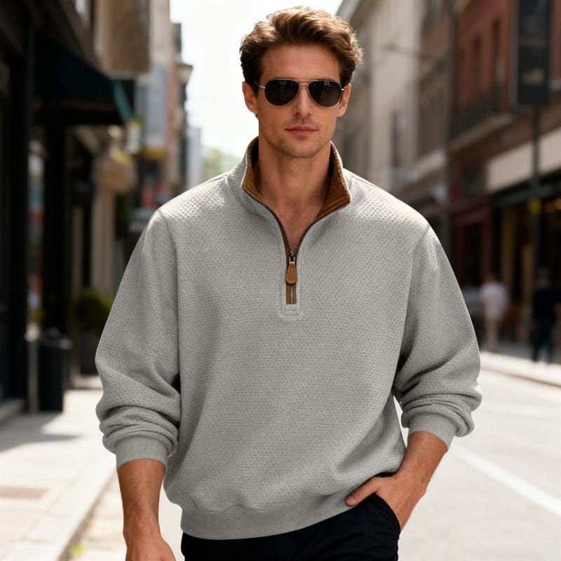 Image of Caleb | Men's Quarter-Zip Textured Pullover Sweater