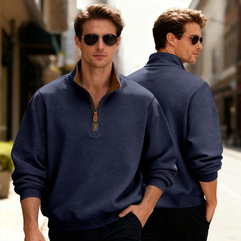 Image of Caleb | Men's Quarter-Zip Textured Pullover Sweater
