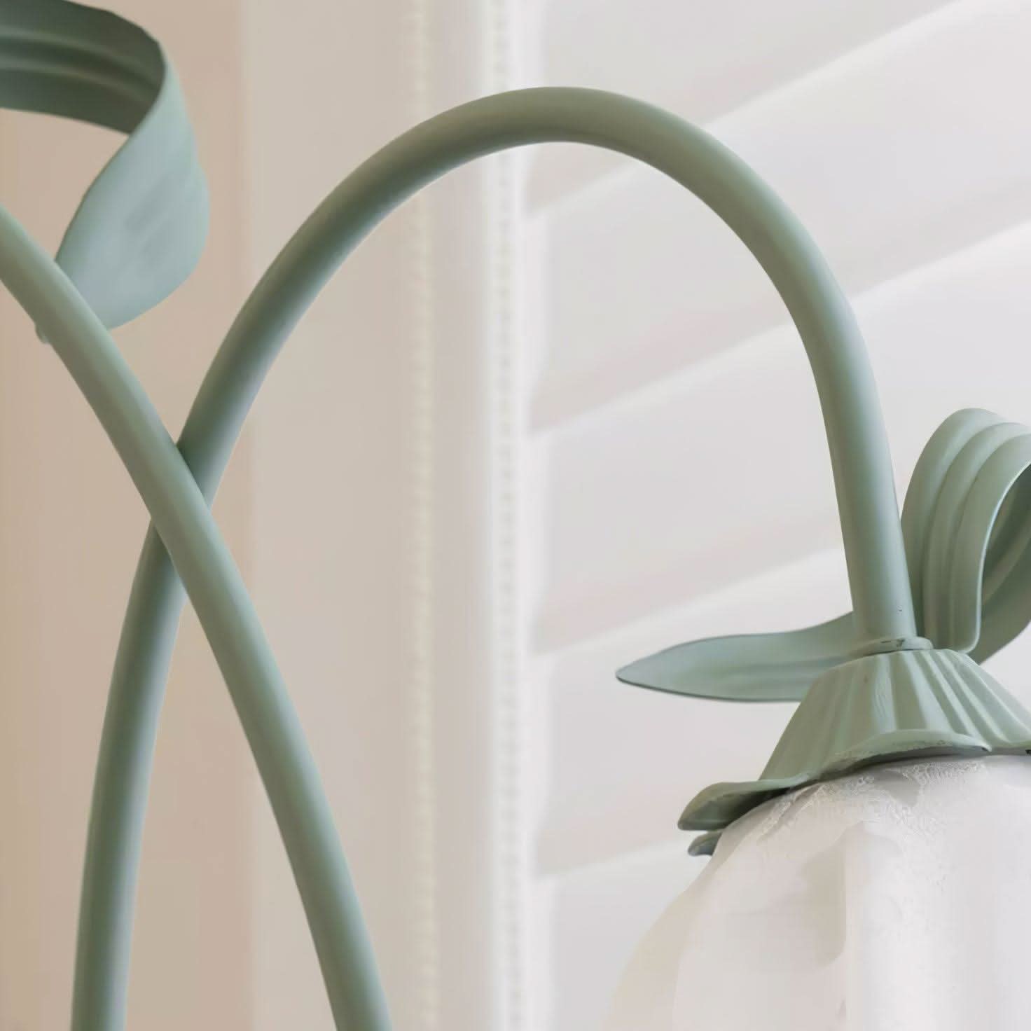 Calla Flowers LED Floor Lamp with Matte Green Finish