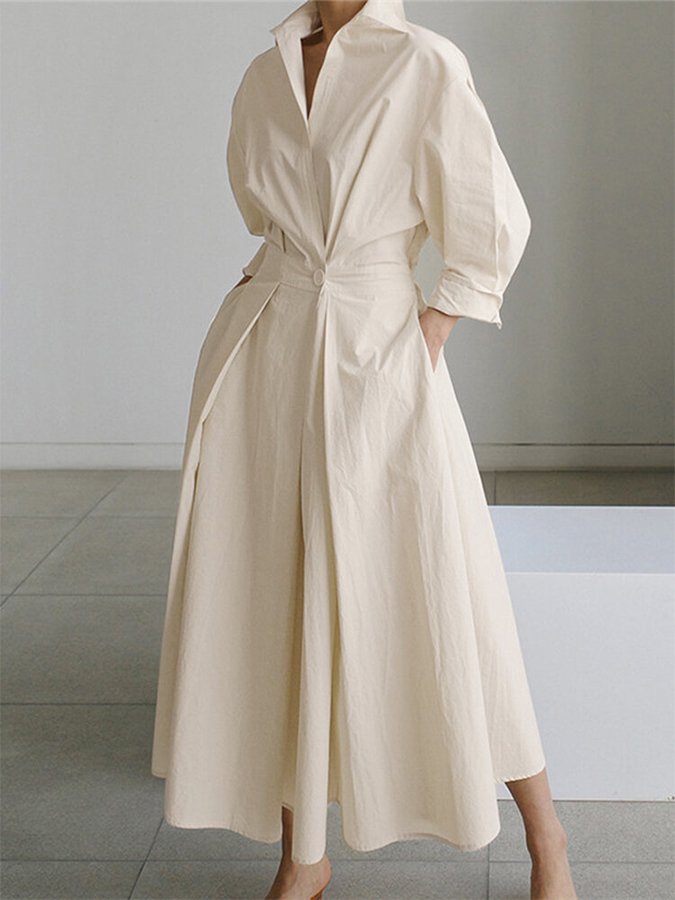 Image of Cara | Women's V-Neck A-Line Midi Dress