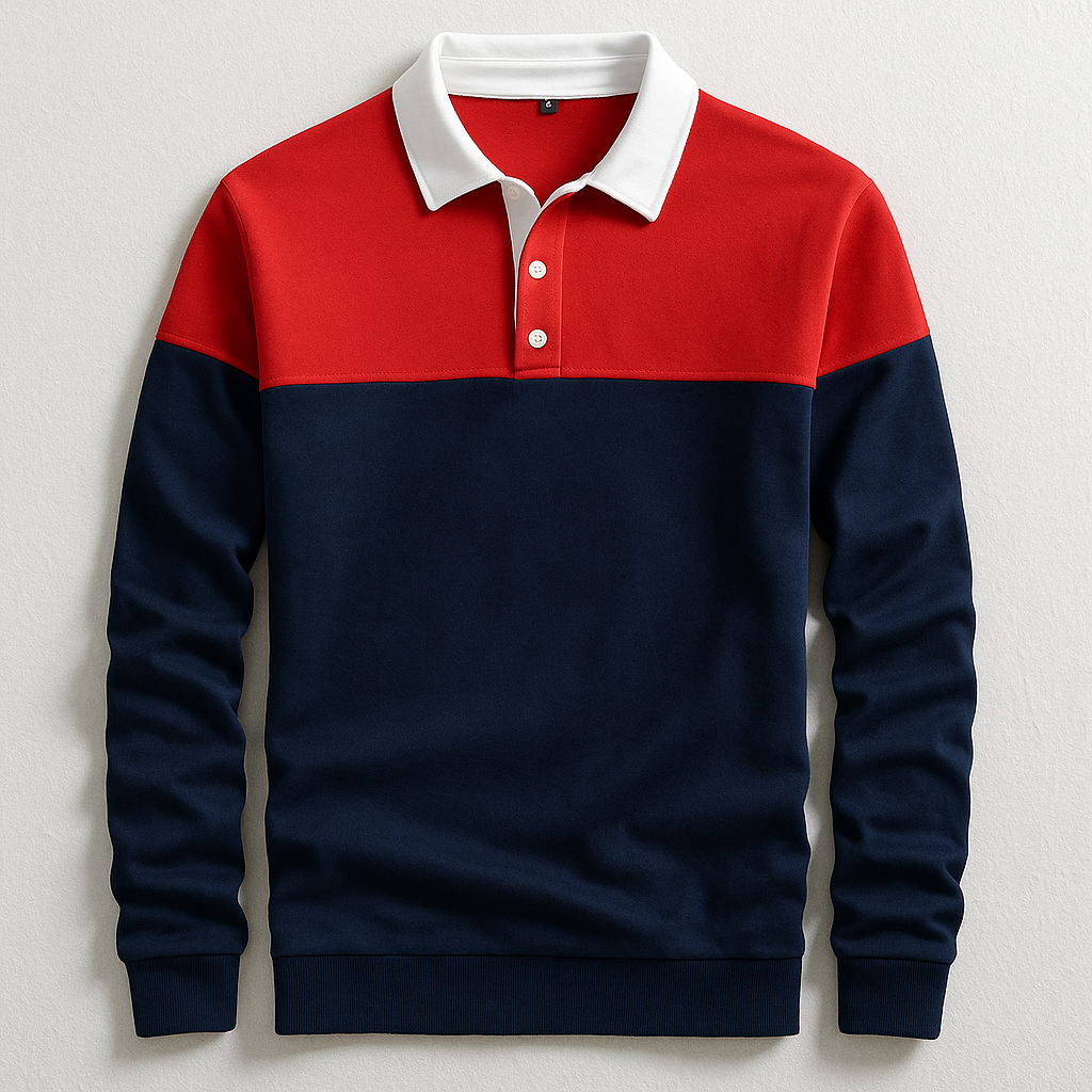 Image of Carl | Men's Button-Down Long Sleeve Polo Shirt