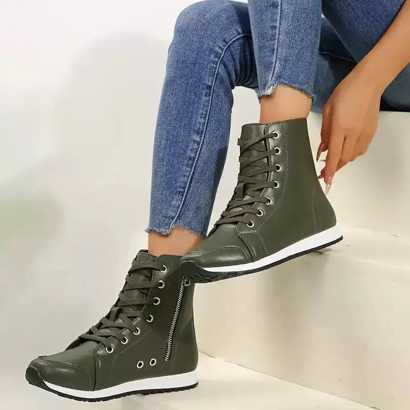 Image of Carl | Unisex High-Top Faux Leather Sneaker