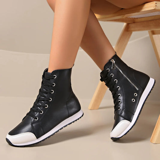 Image of Carl | Unisex High-Top Faux Leather Sneaker