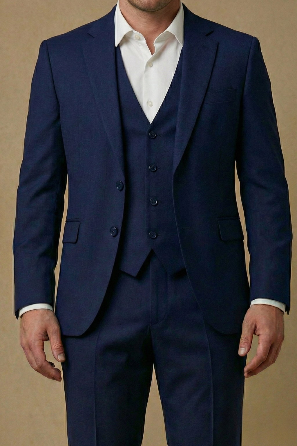 Image of Carlton | Men's Three-Piece Slim Fit Suit