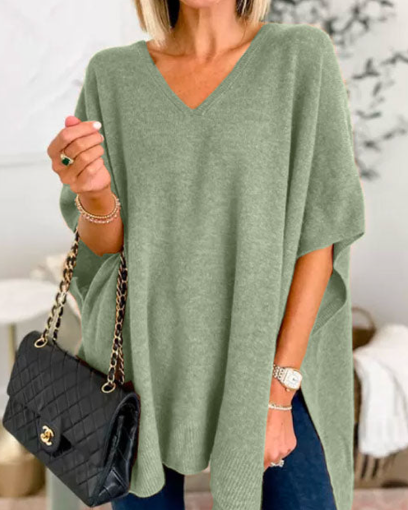 Image of Carmen | Women's Oversized V-Neck Sweater