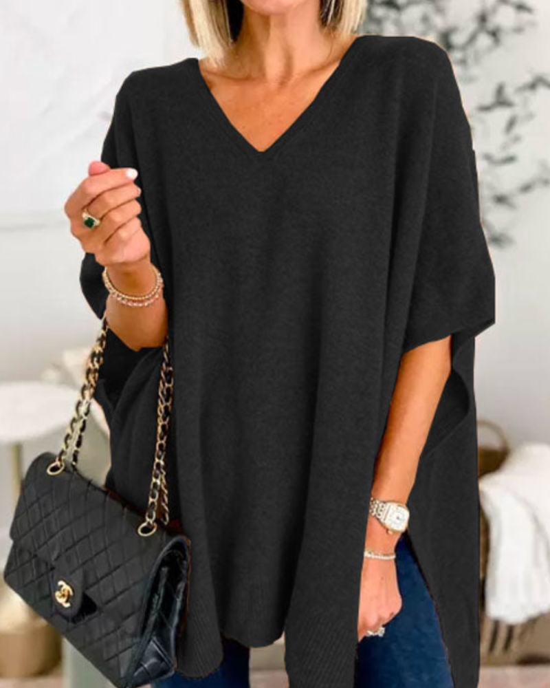 Image of Carmen | Women's Oversized V-Neck Sweater
