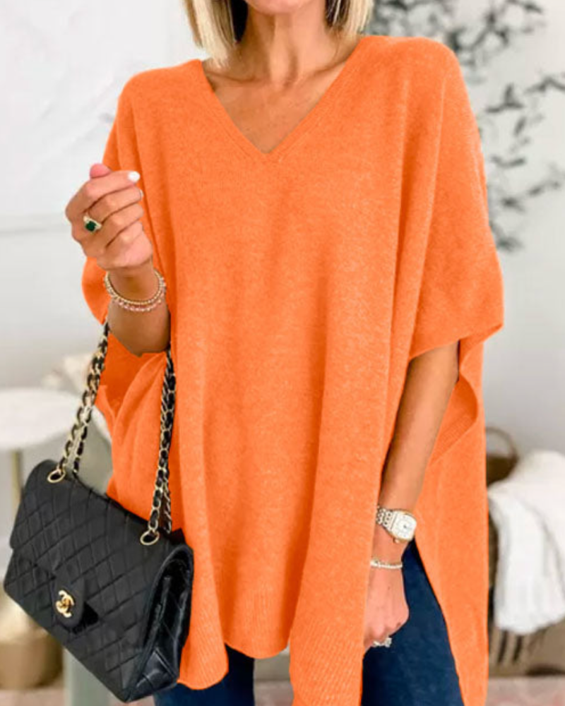 Image of Carmen | Women's Oversized V-Neck Sweater