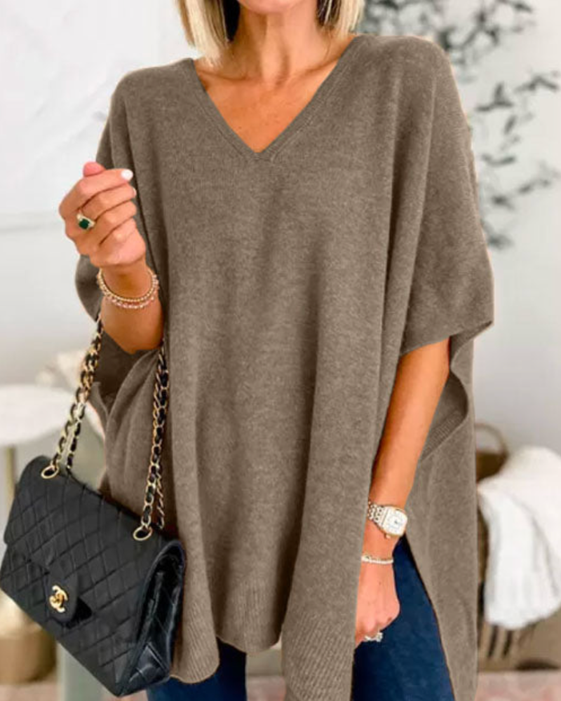 Image of Carmen | Women's Oversized V-Neck Sweater
