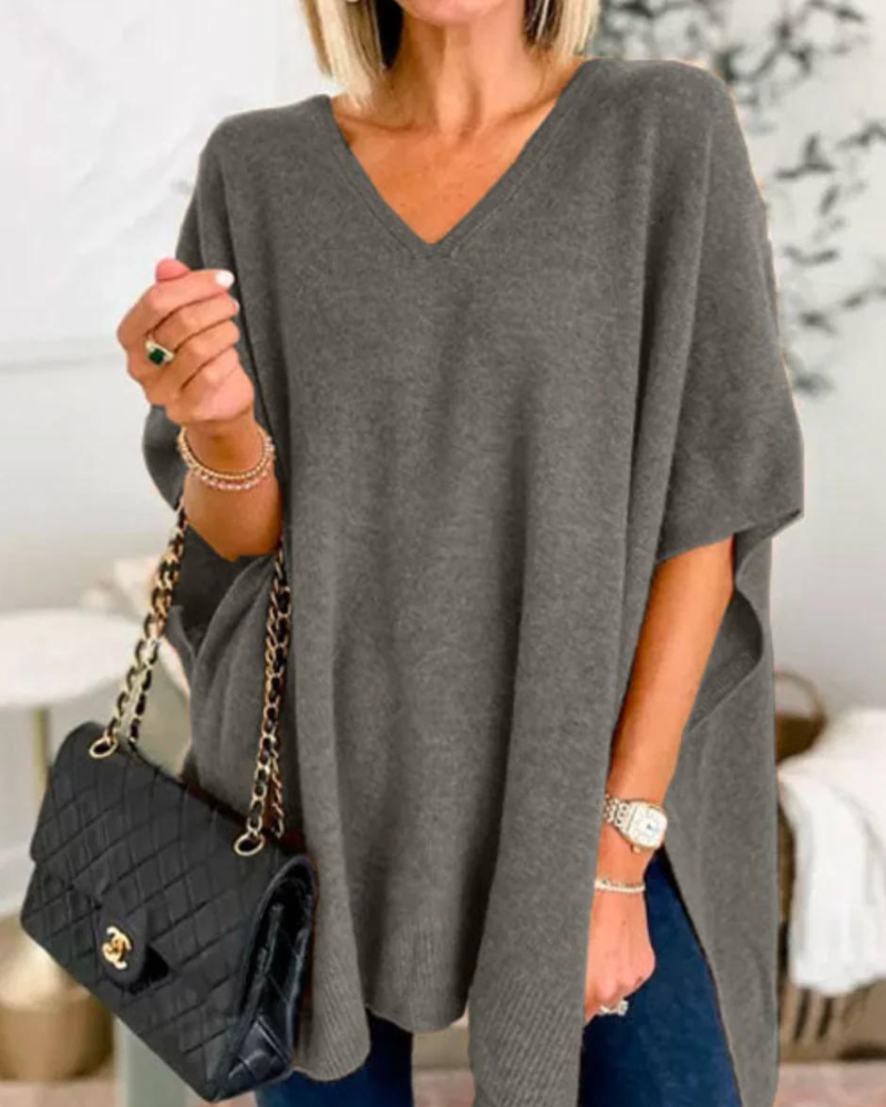 Image of Carmen | Women's Oversized V-Neck Sweater