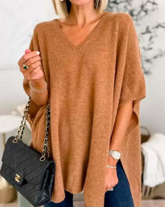 Image of Carmen | Women's Oversized V-Neck Sweater
