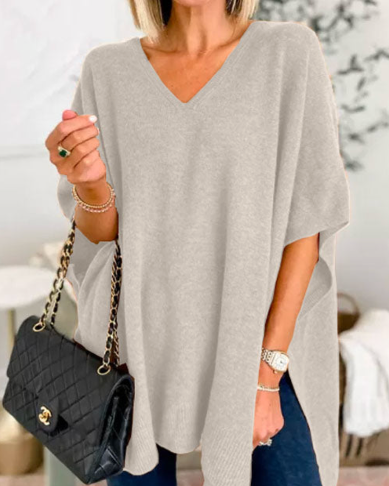 Image of Carmen | Women's Oversized V-Neck Sweater