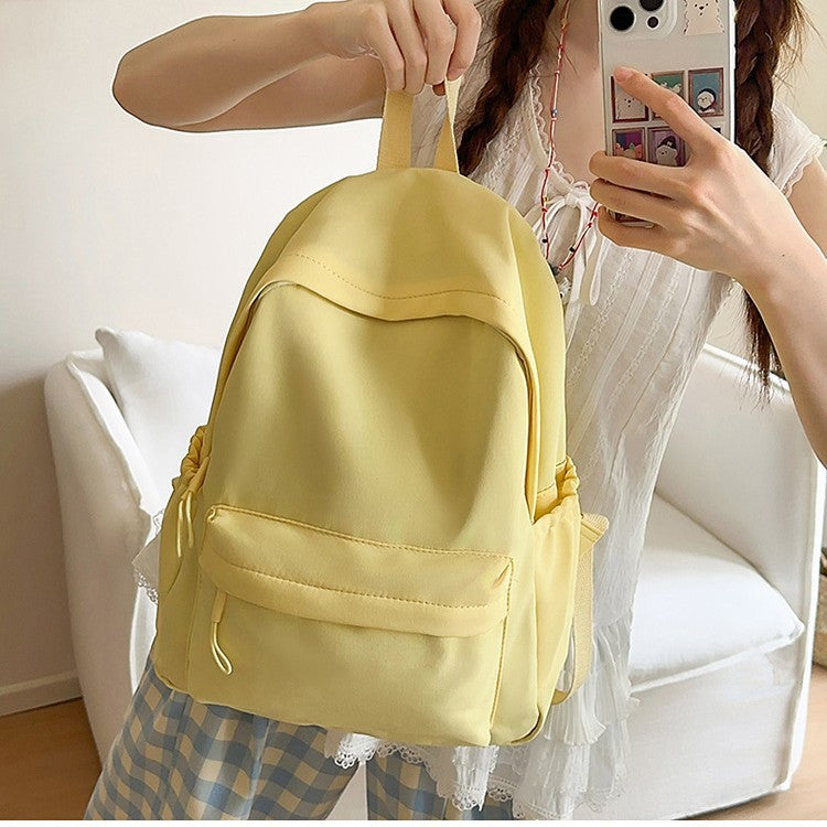 Casual Backpack with Flexible Side Pockets and Well-Organized Structure