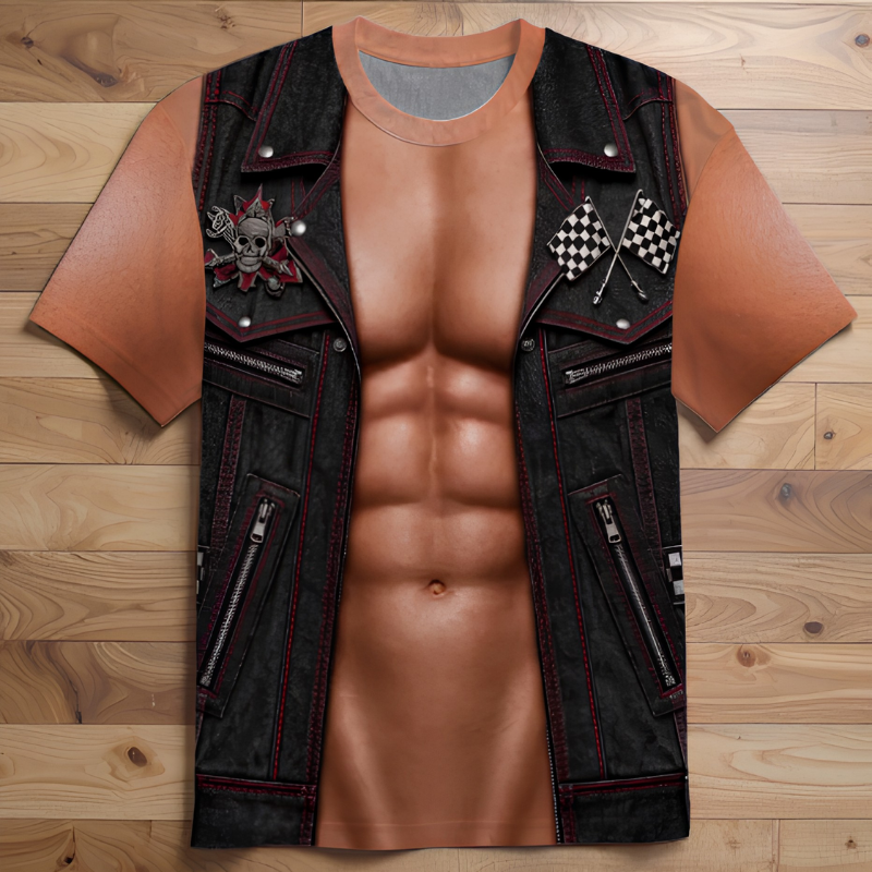 Casual, Fun and Playful Muscle-Print T-Shirt
