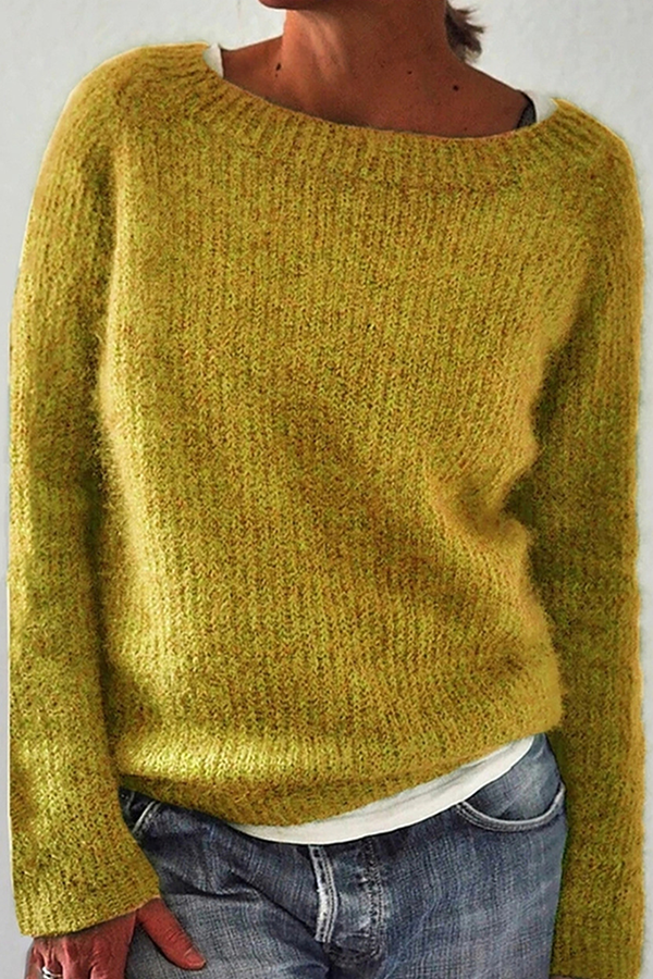 Casual Solid Basic Crew Neck Sweater