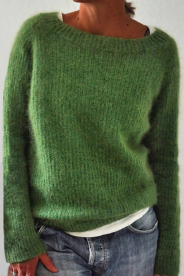 Casual Solid Basic Crew Neck Sweater
