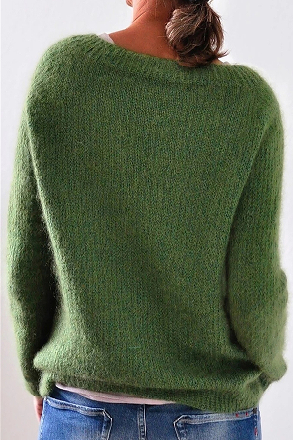 Casual Solid Basic Crew Neck Sweater