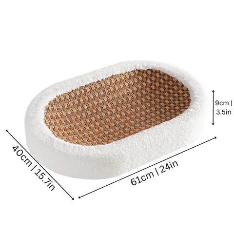 Cat Scratcher Bed and Couch with Plush Fleece Bolster and Woven Mat Cave