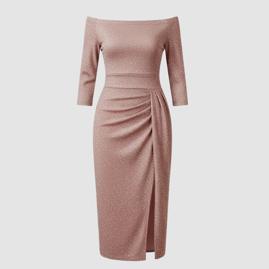 Image of Charity | Women's Off-the-Shoulder Midi Dress