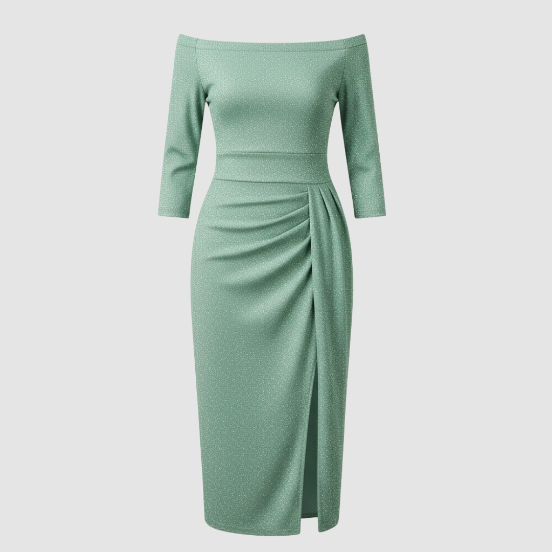 Image of Charity | Women's Off-the-Shoulder Midi Dress