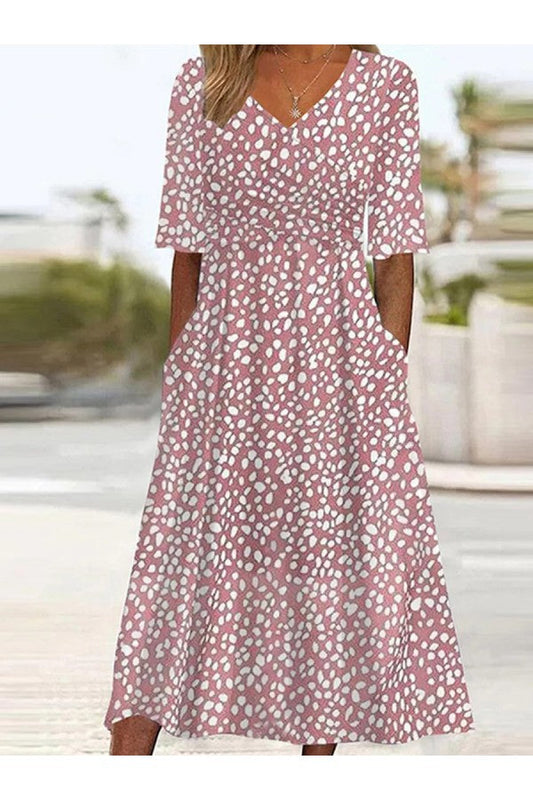 Image of Charity | Women's V-Neck A-Line Midi Dress