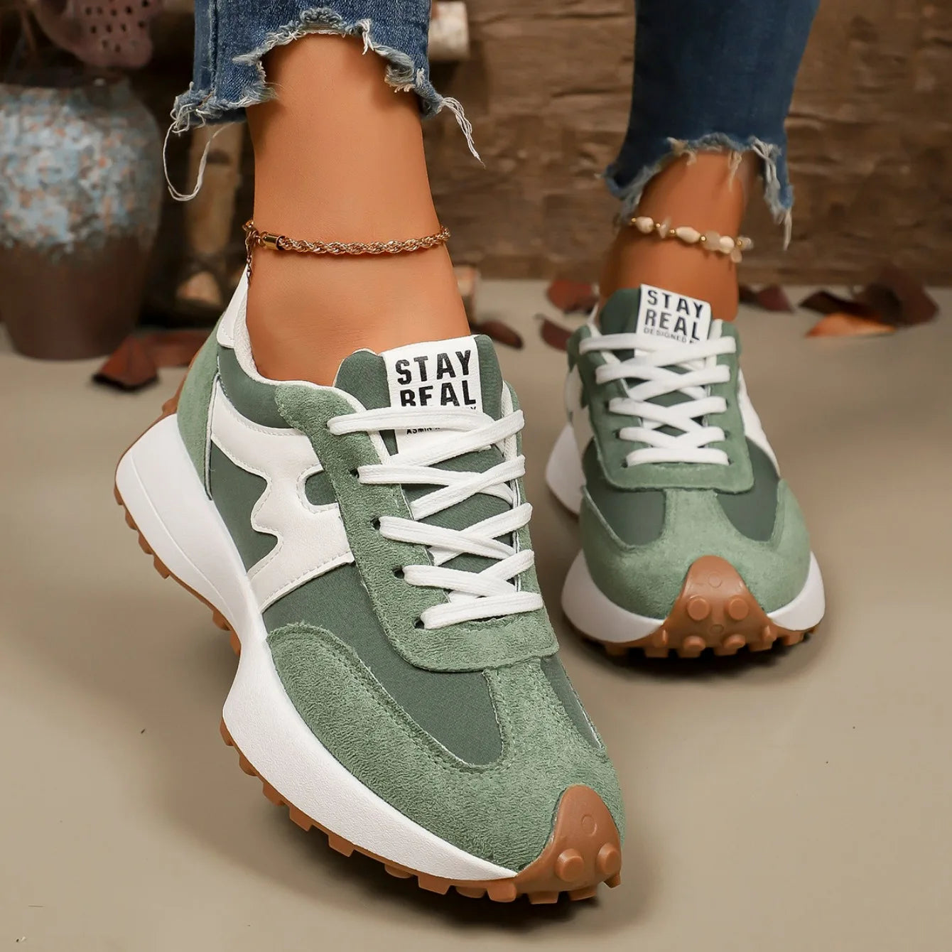 Charlene | Women's Platform Lace-Up Athletic Sneakers - Image 2